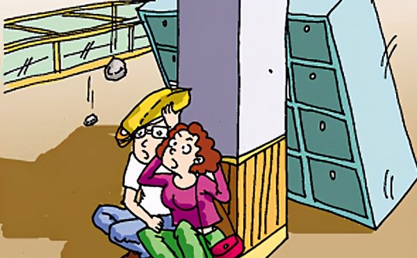四幅漫画教你地震时应急逃生常识