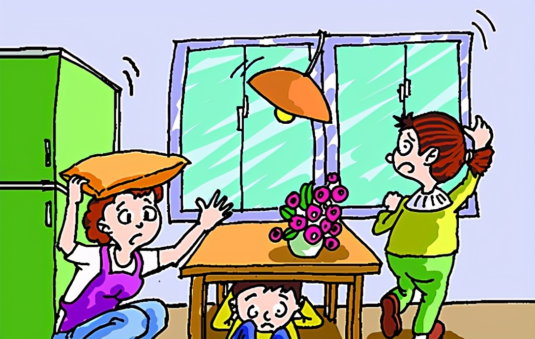 四幅漫画教你地震时应急逃生常识